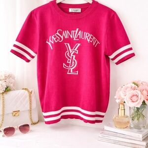 Pink Short Sleeve Sweater Tee